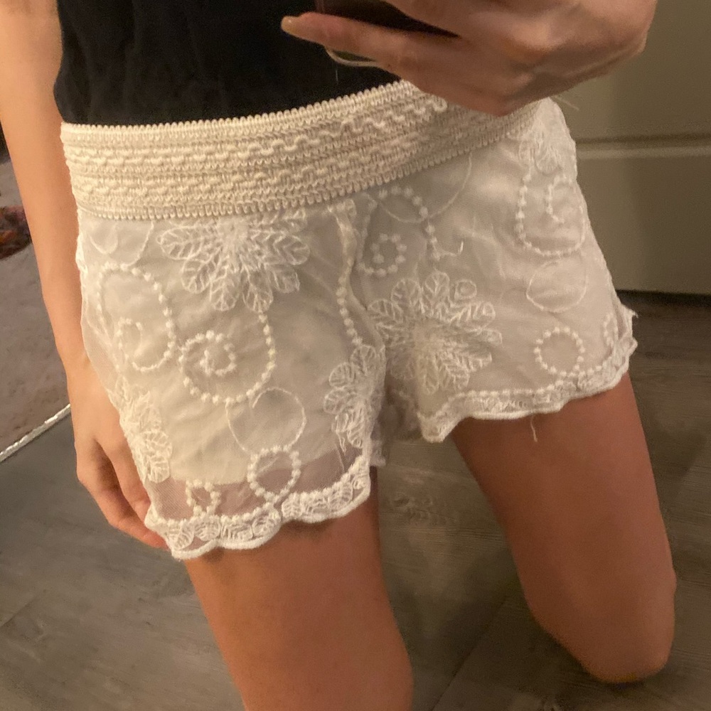 Cream color Lacey shorts